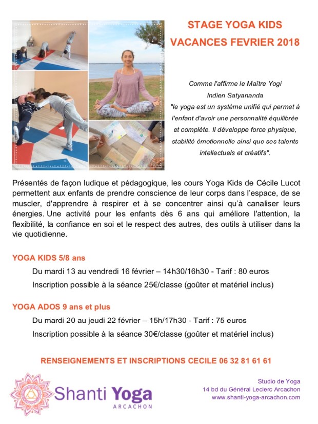 Affiche Yoga Kids fevrier2018